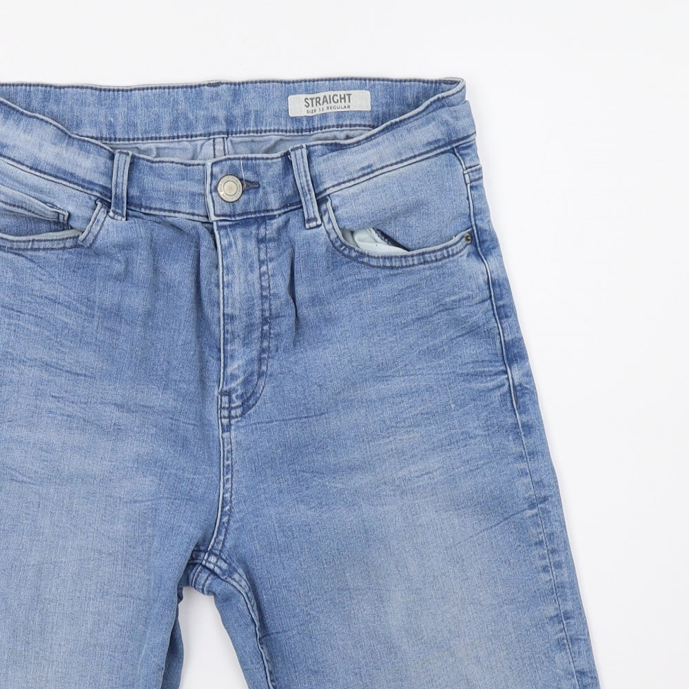 M&S Womens Blue  Denim Cargo Shorts Size 12