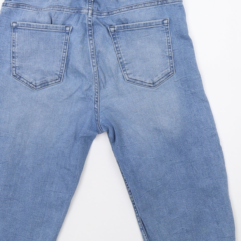 M&S Womens Blue  Denim Cargo Shorts Size 12
