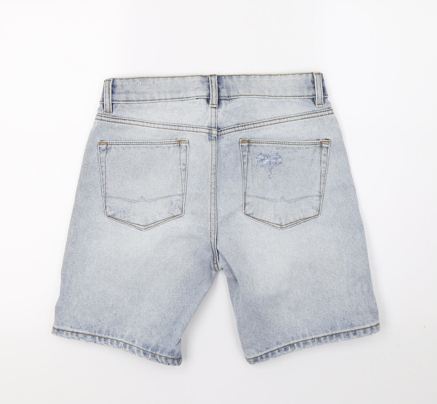 ASOS Womens Blue  Denim Boyfriend Shorts  - Distressed