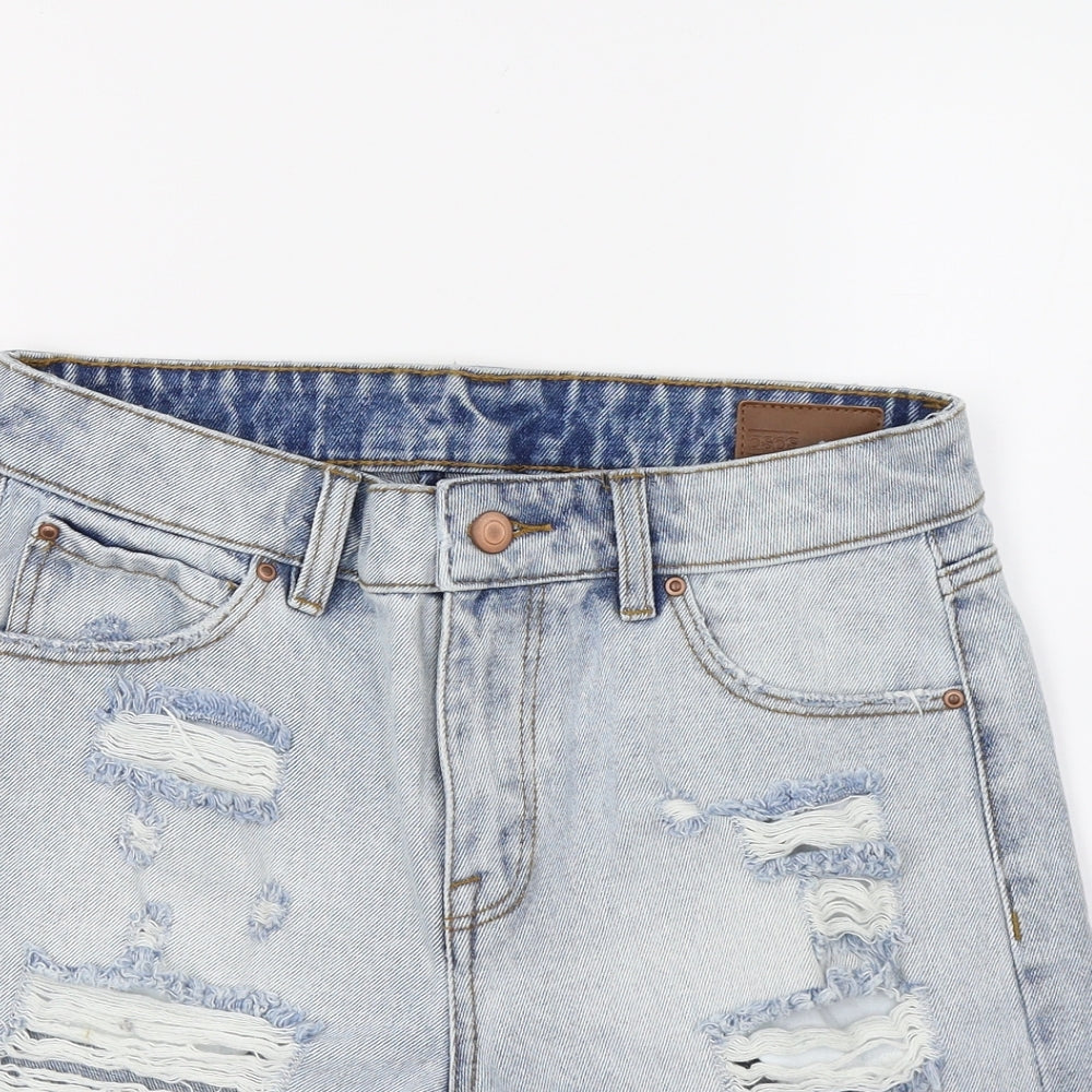 ASOS Womens Blue  Denim Boyfriend Shorts  - Distressed