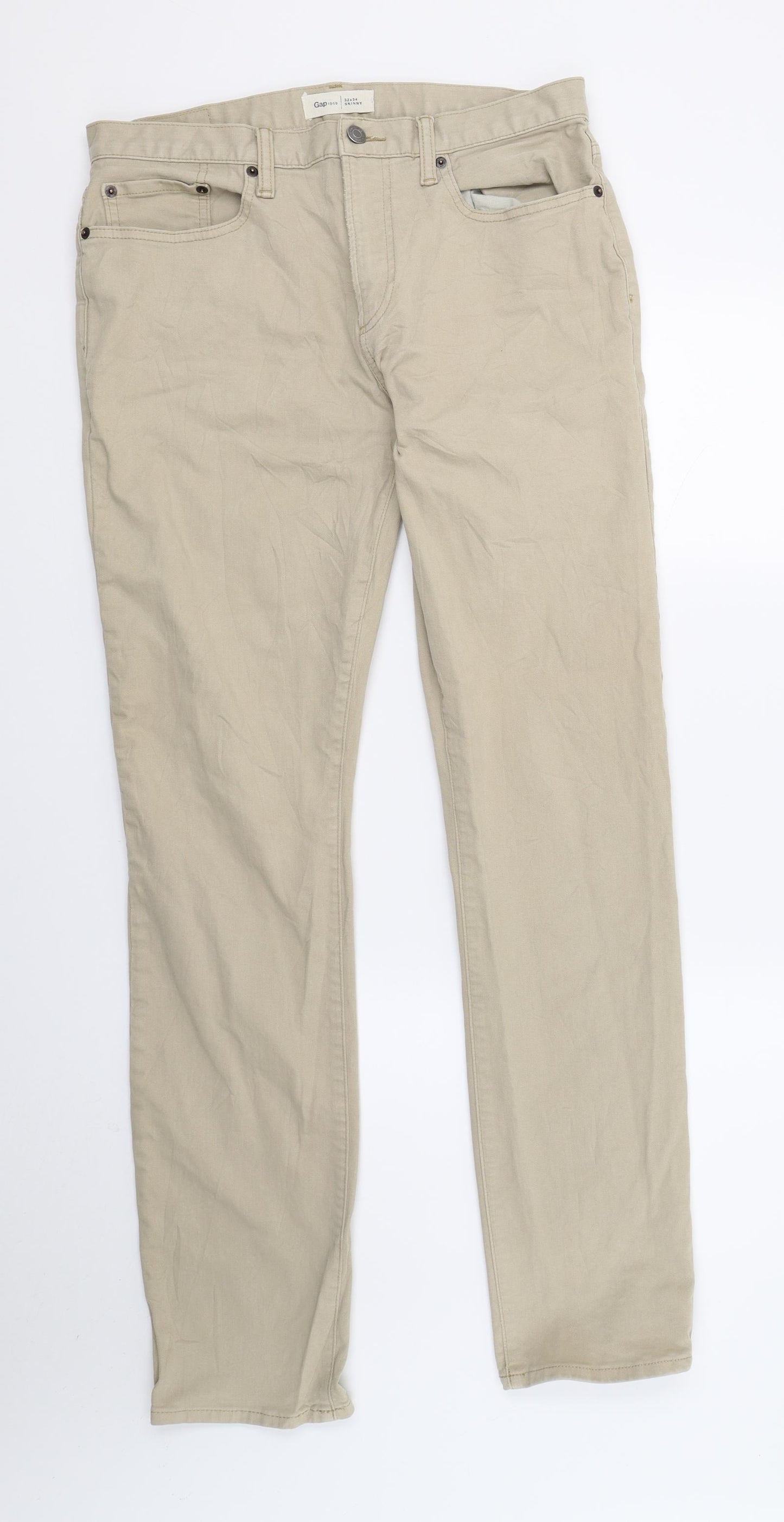 Gap Mens Beige  Denim Straight Jeans  L32 in