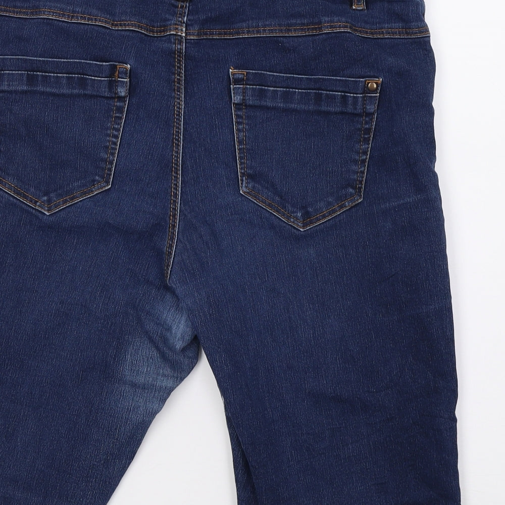 George Womens Blue  Denim Cargo Shorts Size 16