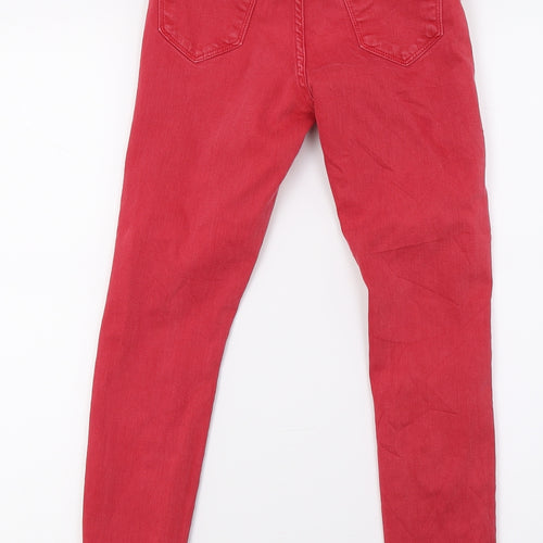 New Look Girls Red  Denim Skinny Jeans Size 10 Years - Distressed