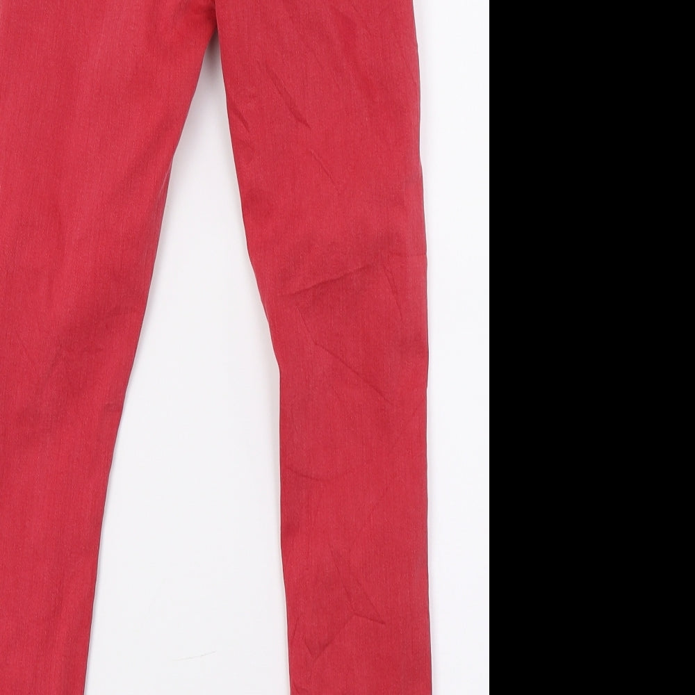 New Look Girls Red  Denim Skinny Jeans Size 10 Years - Distressed