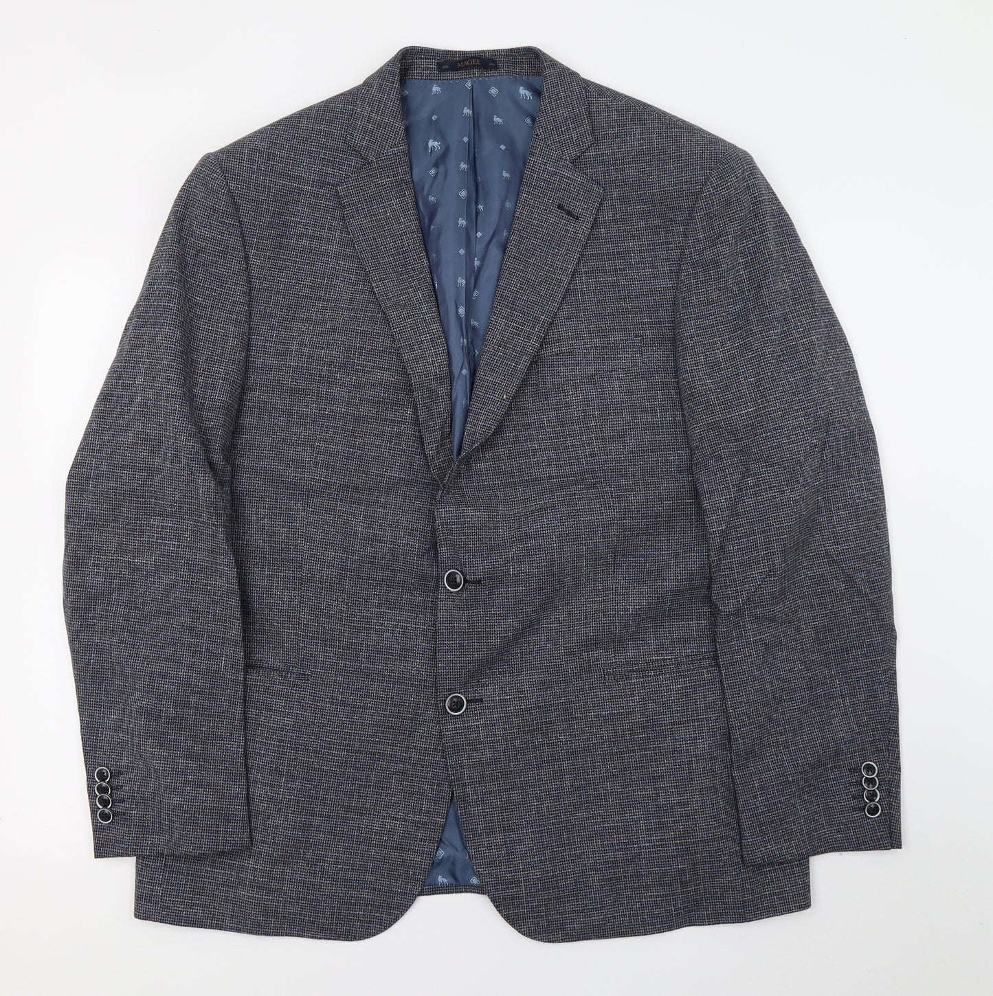 Magee Mens Blue Check  Jacket Blazer Size XL