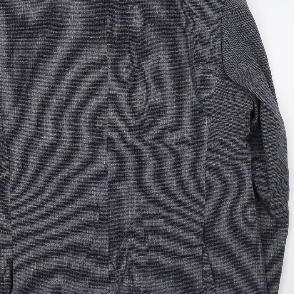 Magee Mens Blue Check  Jacket Blazer Size XL