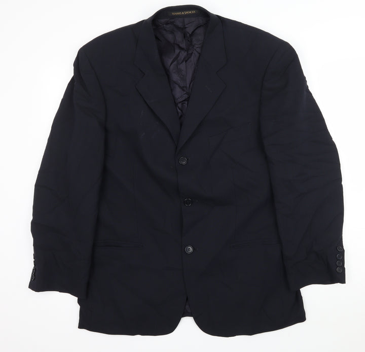 St Michael Mens Blue Jacket Suit Jacket Size L