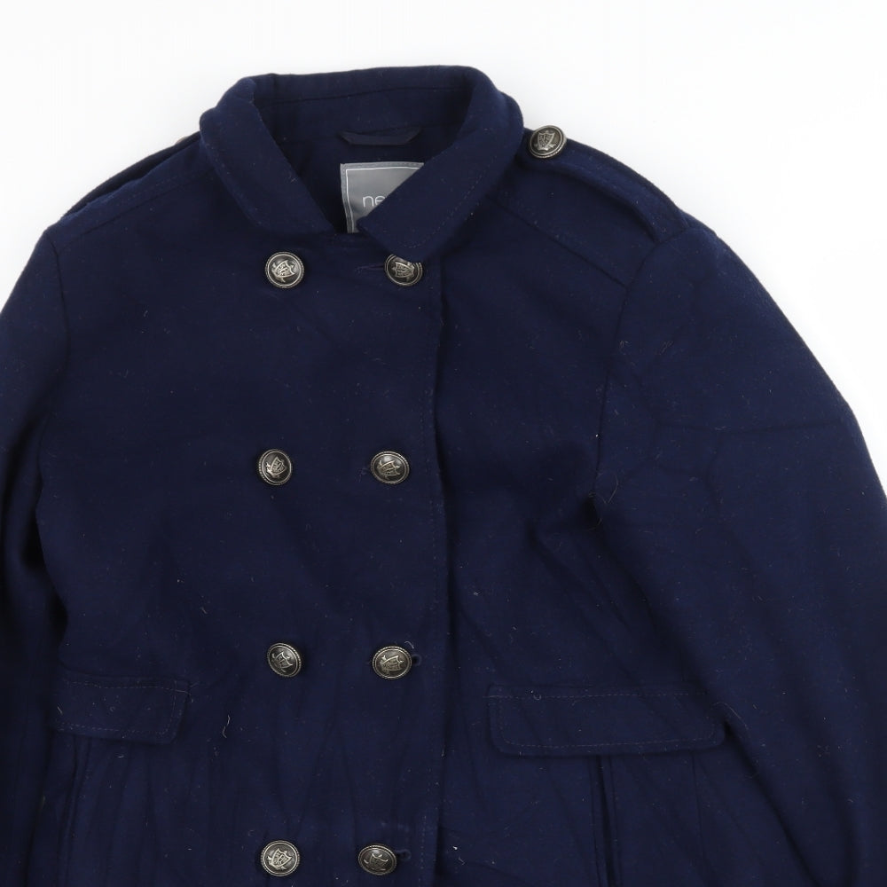 NEXT Girls Blue   Overcoat Coat Size 13 Years