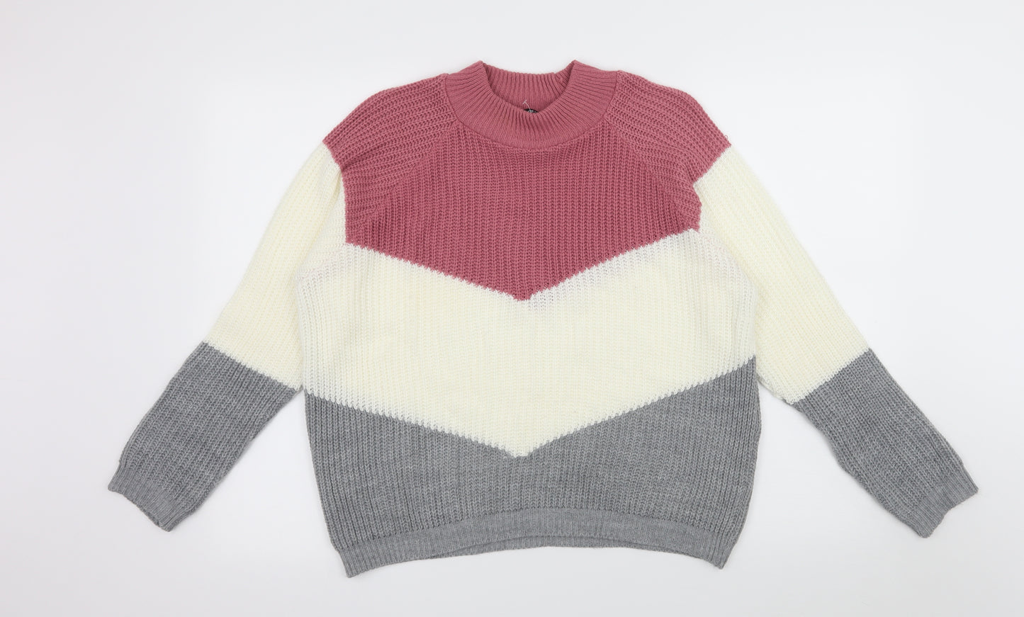 Select Womens Multicoloured Striped Knit Pullover Jumper Size 12