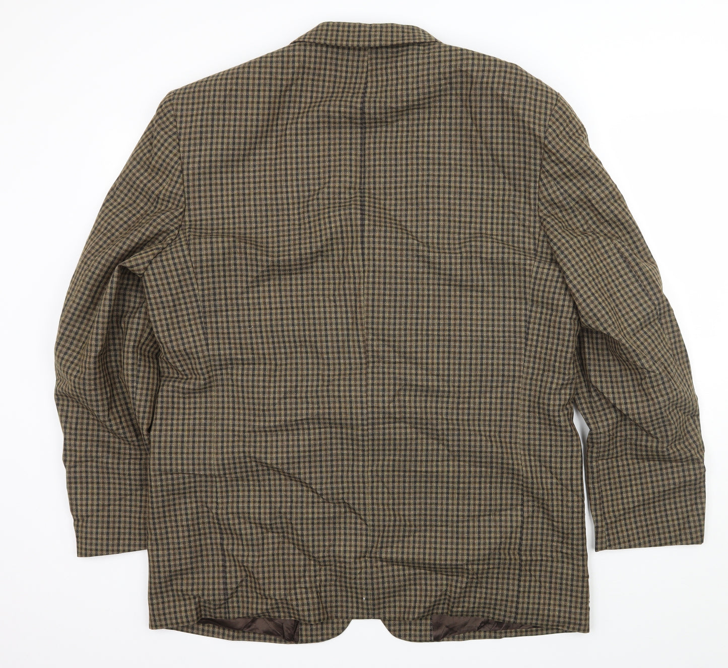 Preqorn Mens Brown Check  Jacket Blazer Size XL