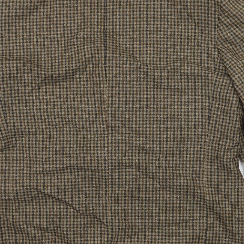 Preqorn Mens Brown Check  Jacket Blazer Size XL