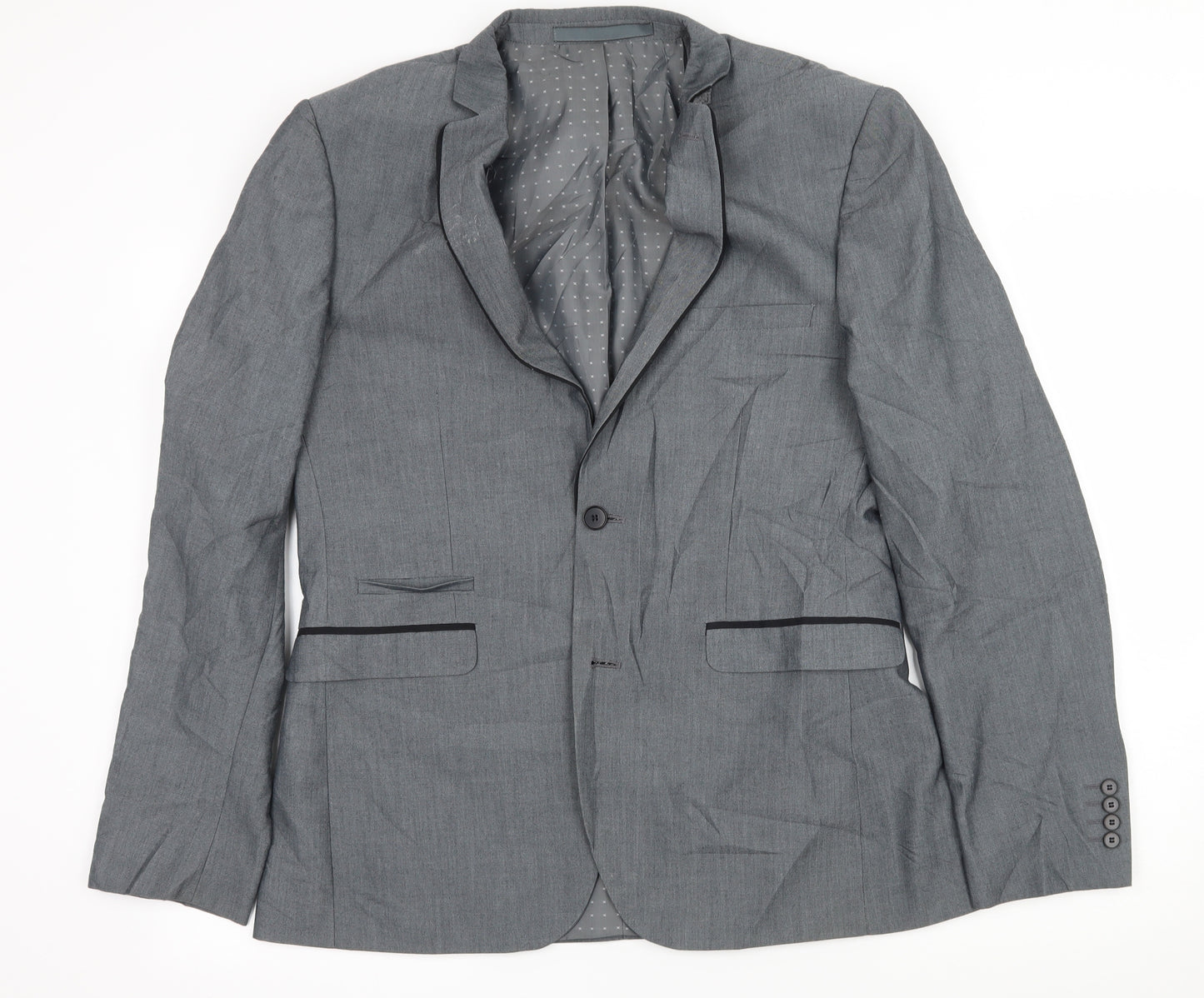 Burton Mens Grey Striped  Jacket Suit Jacket Size L