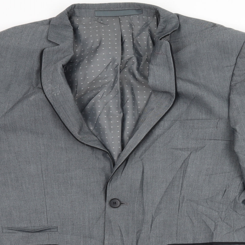 Burton Mens Grey Striped  Jacket Suit Jacket Size L