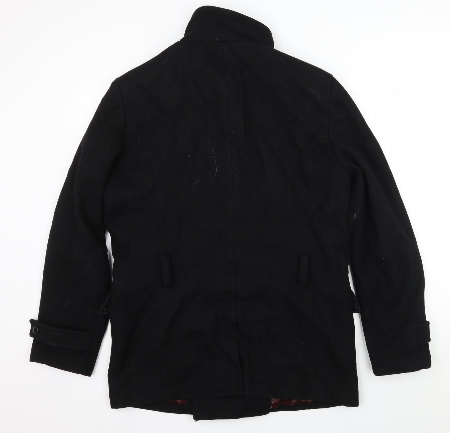 H&M Mens Black   Pea Coat Coat Size L