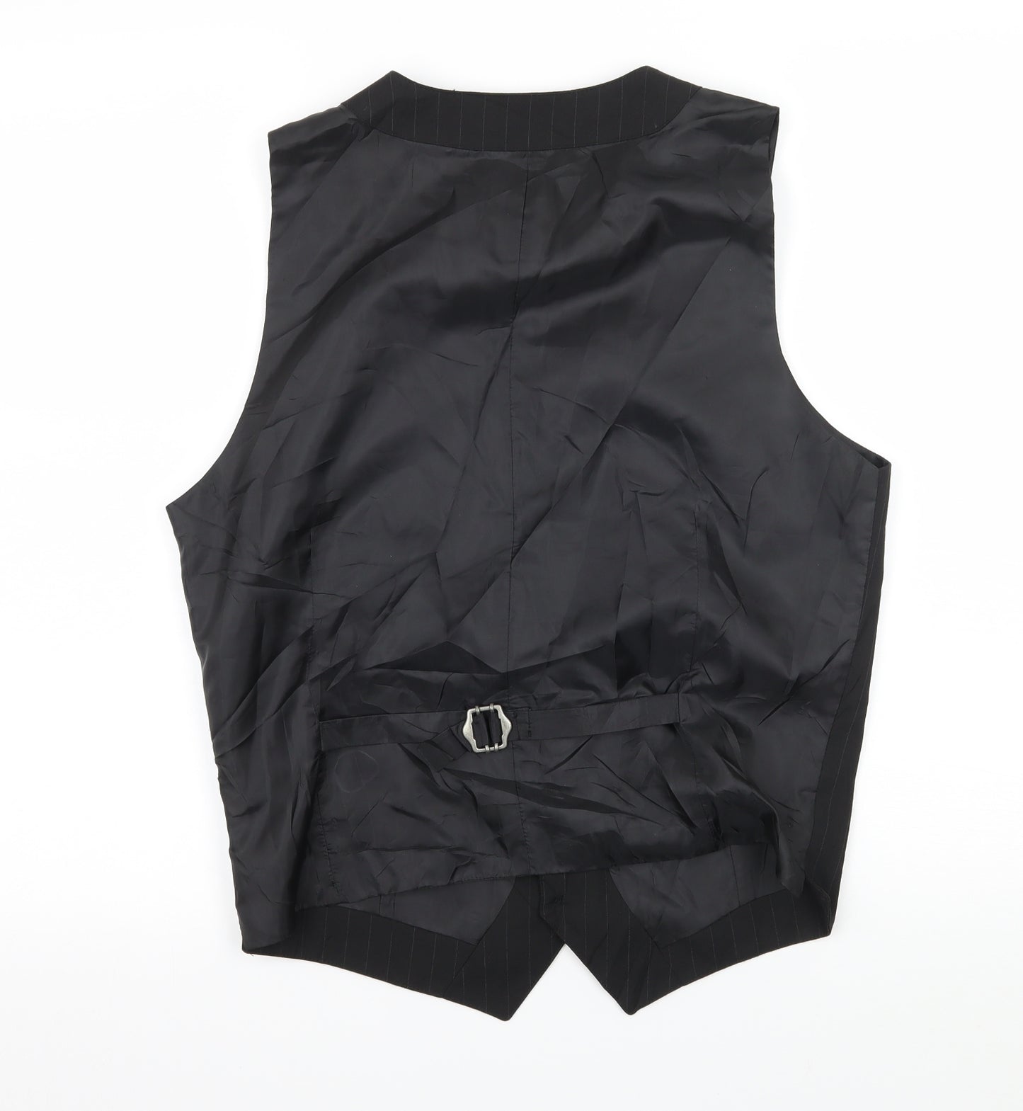 Burton Mens Black Striped  Jacket Waistcoat Size S