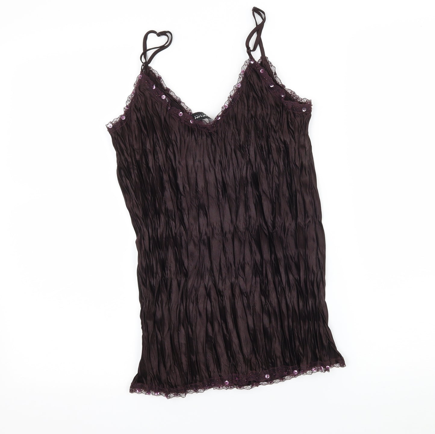 Taifun Womens Brown  Satin Camisole Tank Size 14
