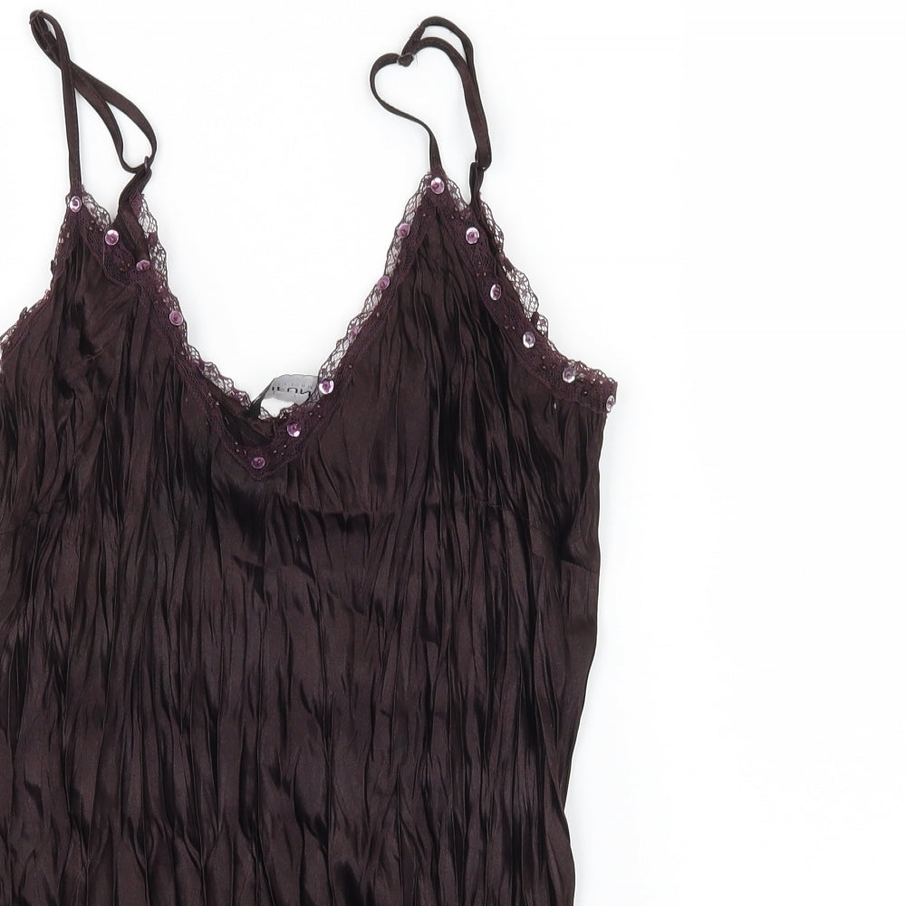 Taifun Womens Brown  Satin Camisole Tank Size 14