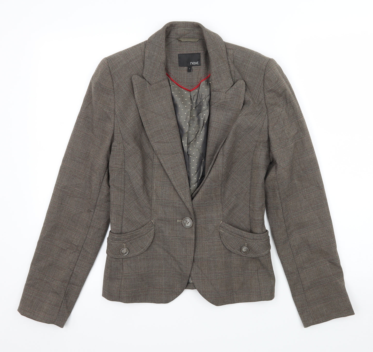 NEXT Womens Brown Check  Jacket Blazer Size 8