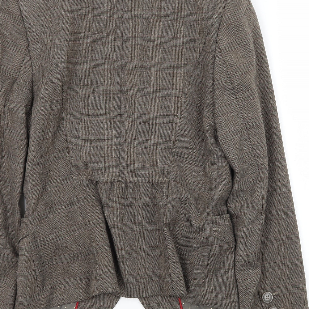 NEXT Womens Brown Check  Jacket Blazer Size 8
