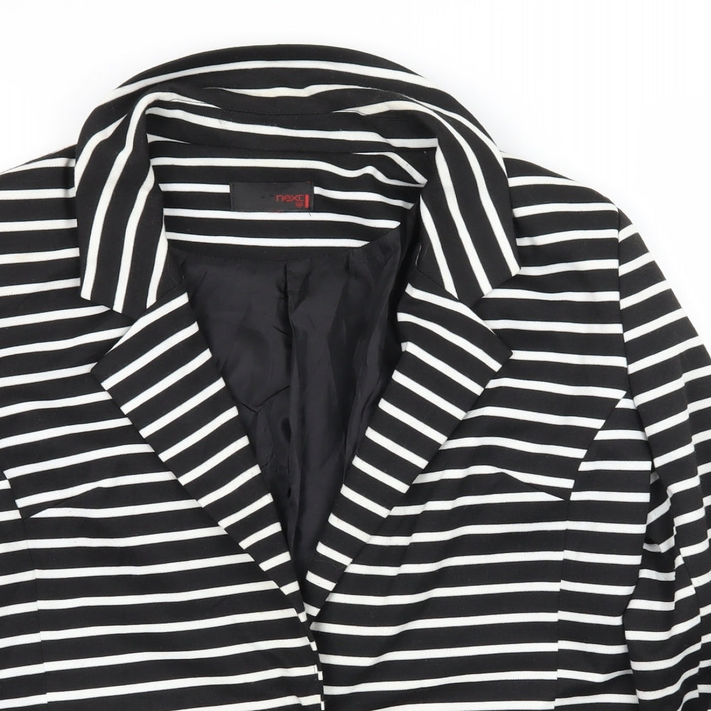 NEXT Womens Black Striped Jersey Jacket Blazer Size 14
