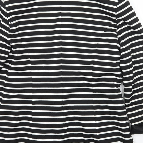 NEXT Womens Black Striped Jersey Jacket Blazer Size 14