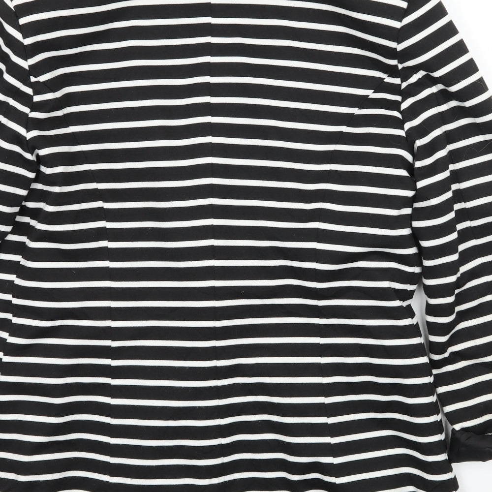 NEXT Womens Black Striped Jersey Jacket Blazer Size 14