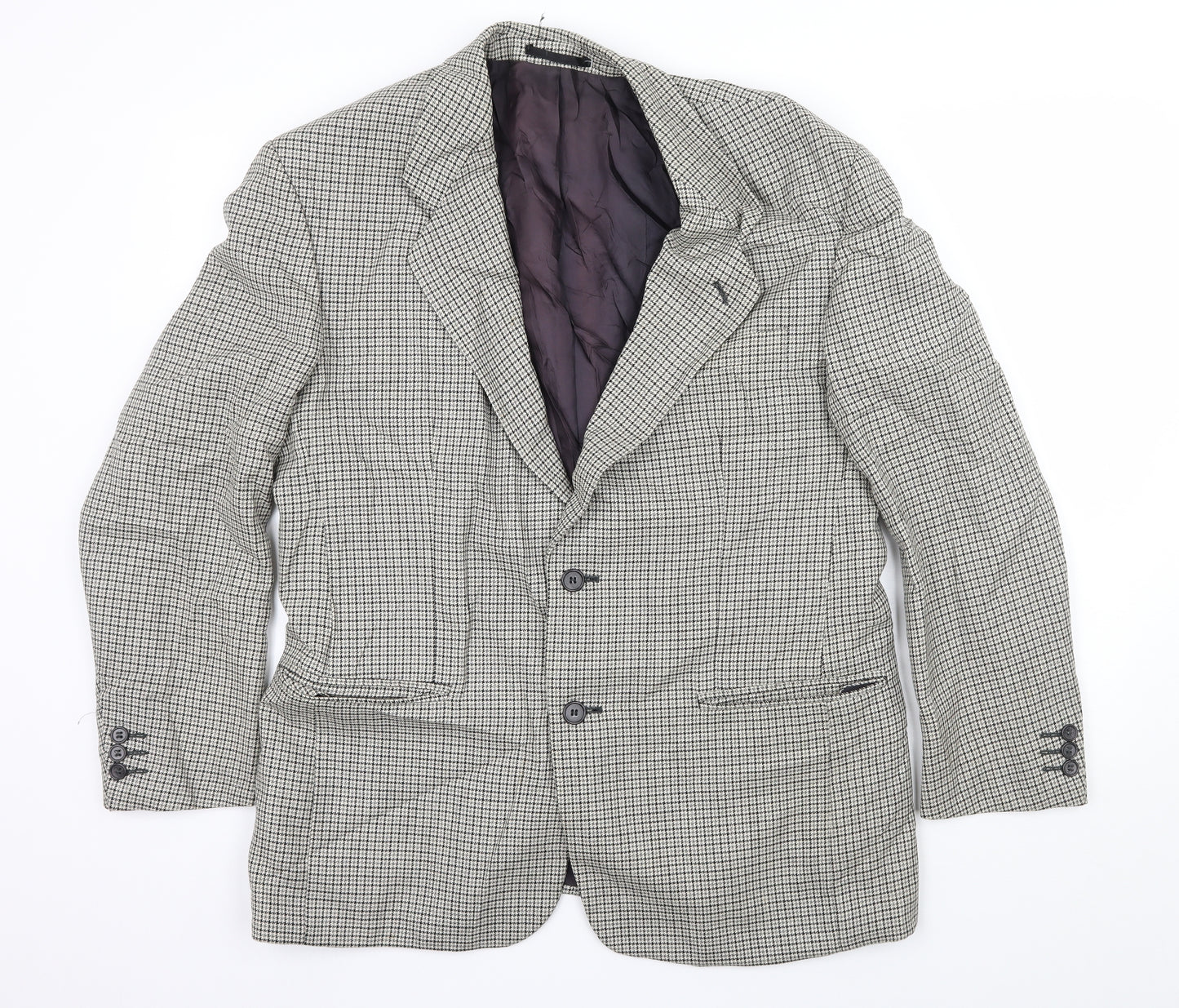 Debenhams Mens Ivory Houndstooth  Jacket Suit Jacket Size L