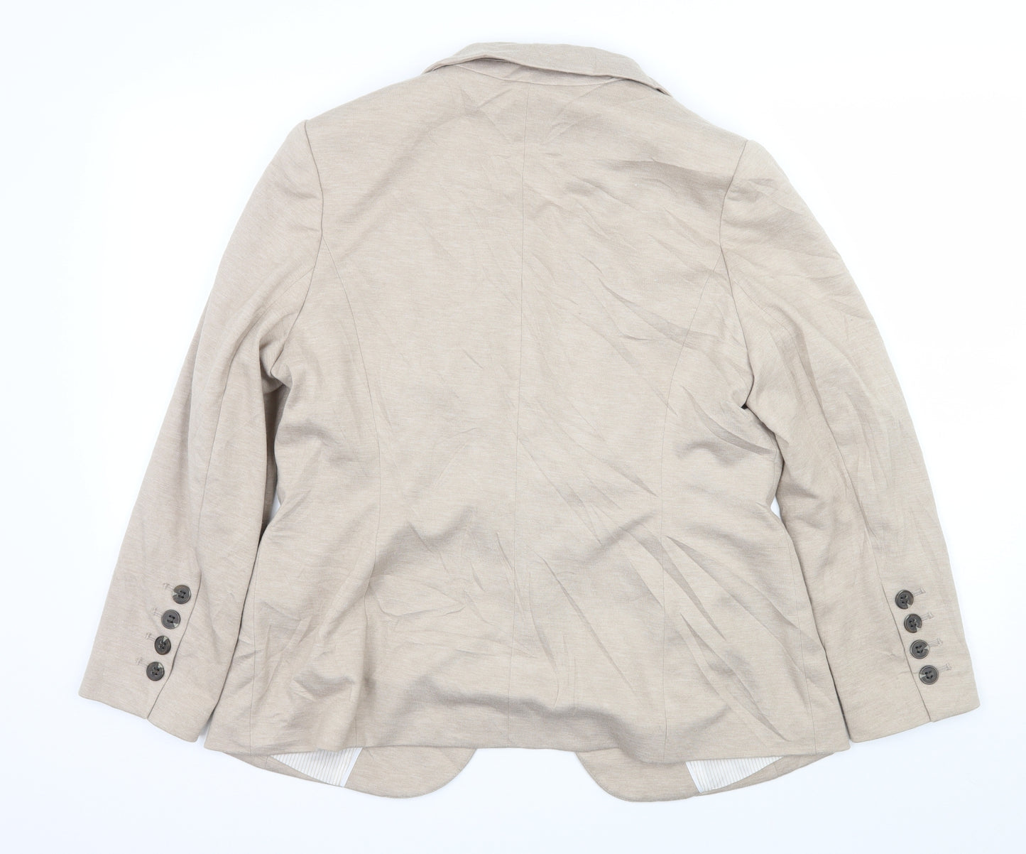 Marks and Spencer Womens Beige  Jersey Jacket Blazer Size 16