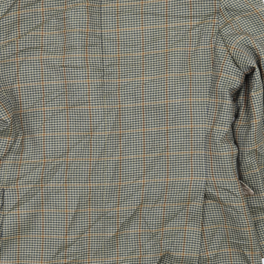 OAKS Mens Beige Check  Jacket Suit Jacket Size L