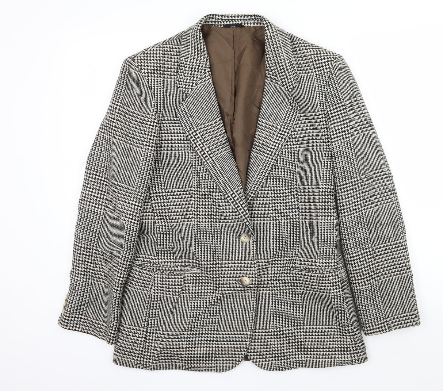 St Michael Womens Ivory Houndstooth  Jacket Blazer Size 12