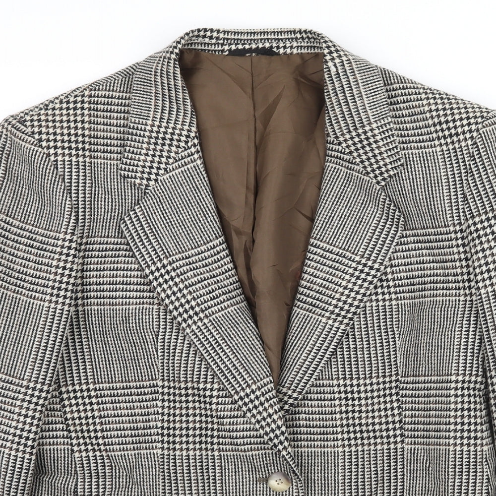 St Michael Womens Ivory Houndstooth  Jacket Blazer Size 12