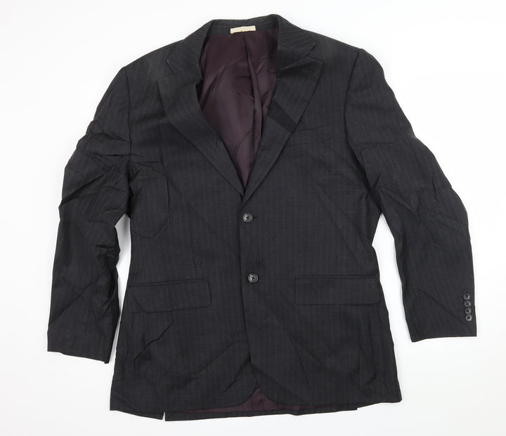 Greenwoods Mens Grey Striped  Jacket Suit Jacket Size L