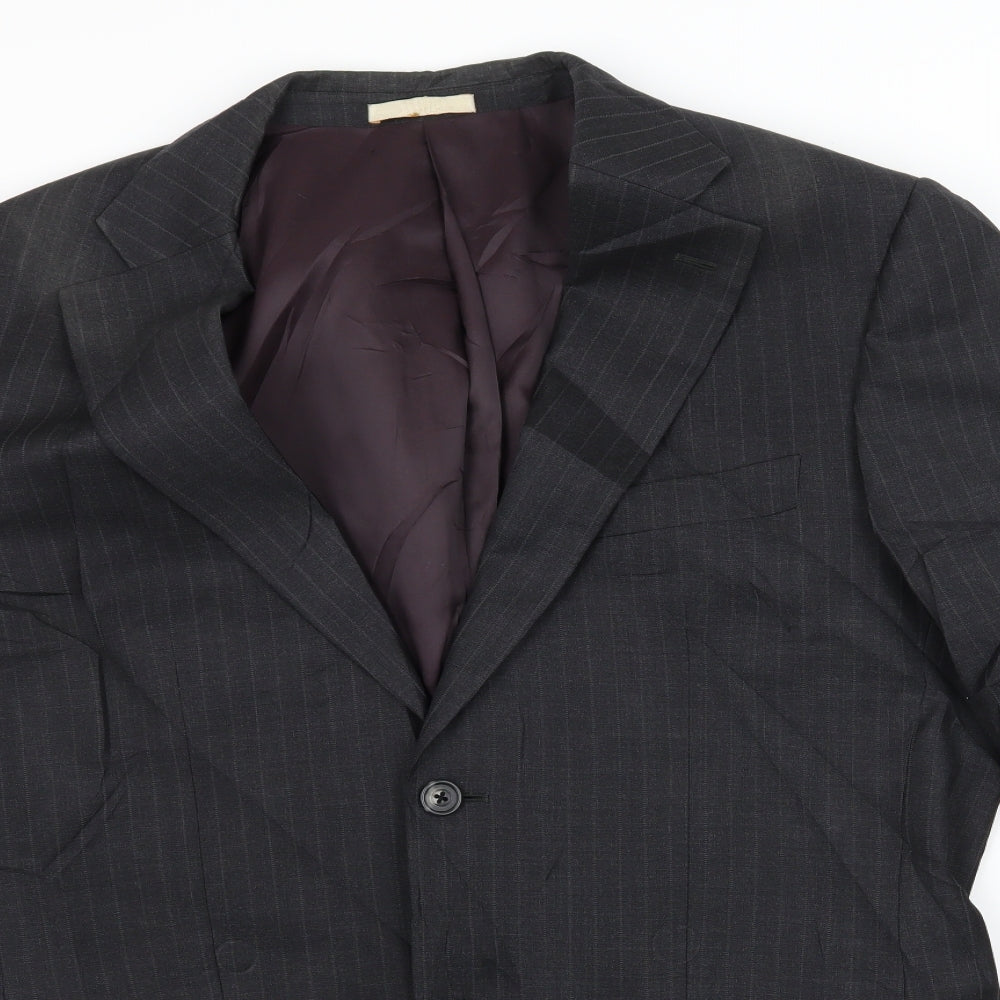 Greenwoods Mens Grey Striped  Jacket Suit Jacket Size L