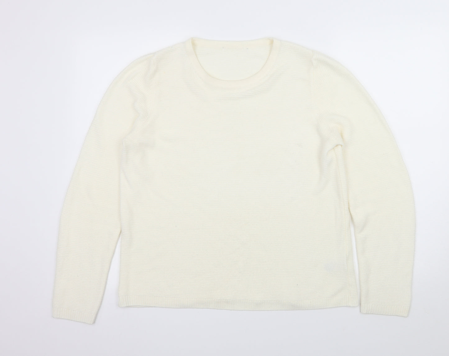 Marks and Spencer Womens Ivory  Jersey Pullover Jumper Size 14