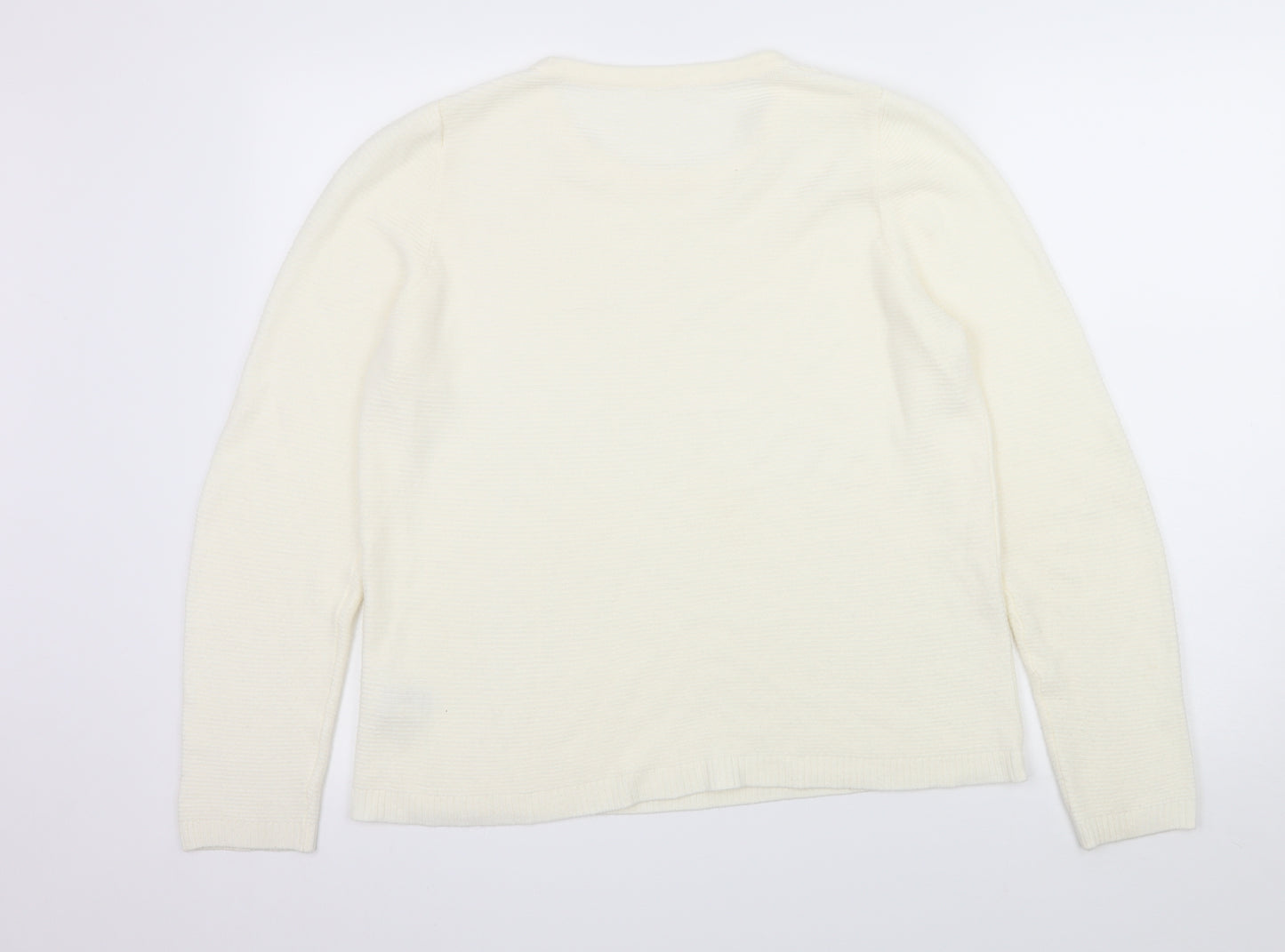 Marks and Spencer Womens Ivory  Jersey Pullover Jumper Size 14