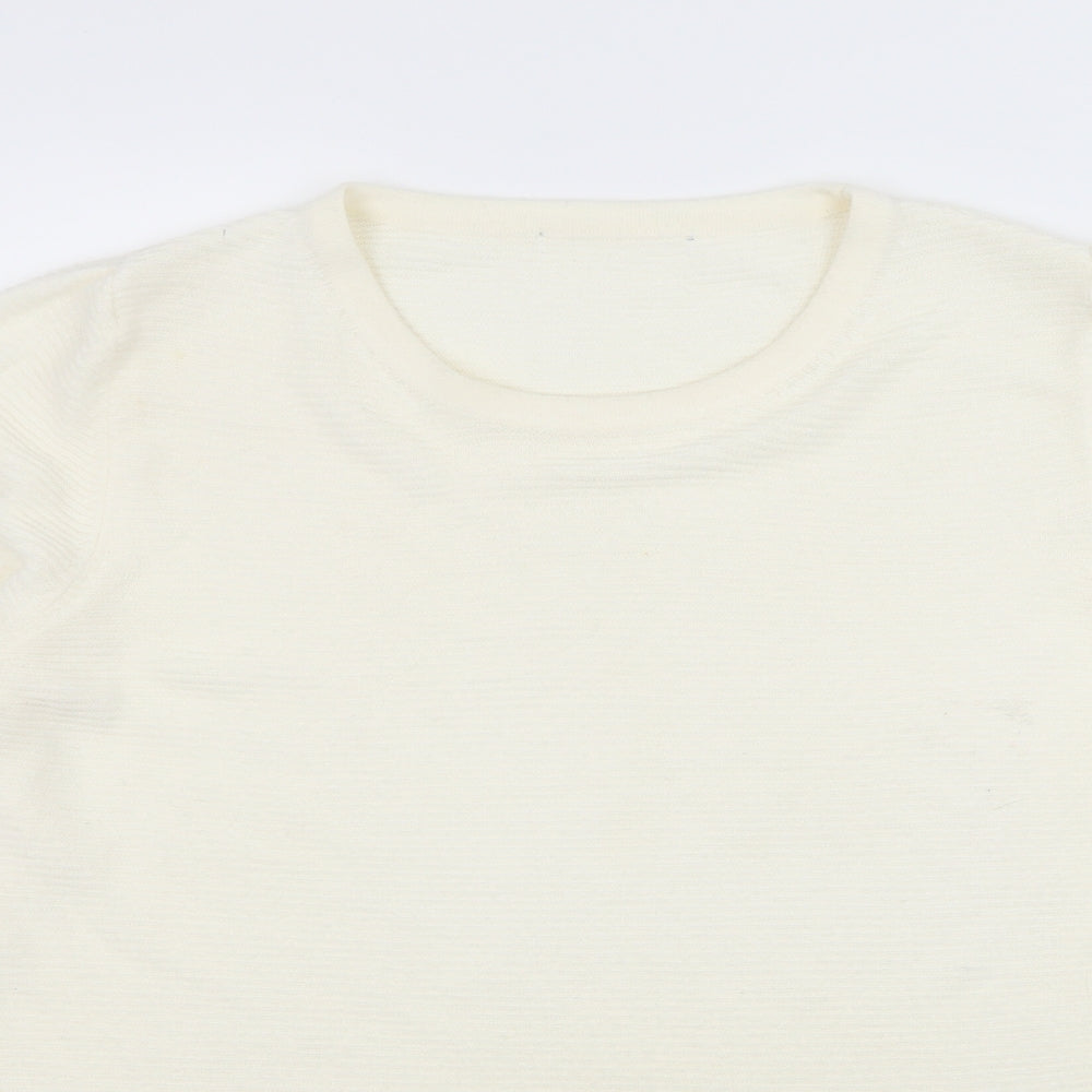 Marks and Spencer Womens Ivory  Jersey Pullover Jumper Size 14