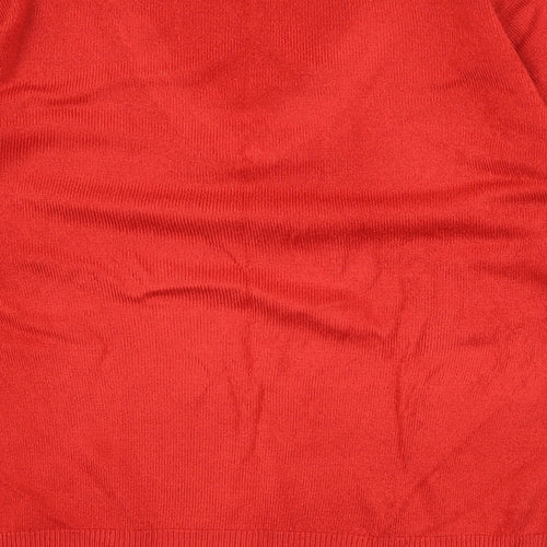 M&Co Womens Red  Knit Pullover Jumper Size S