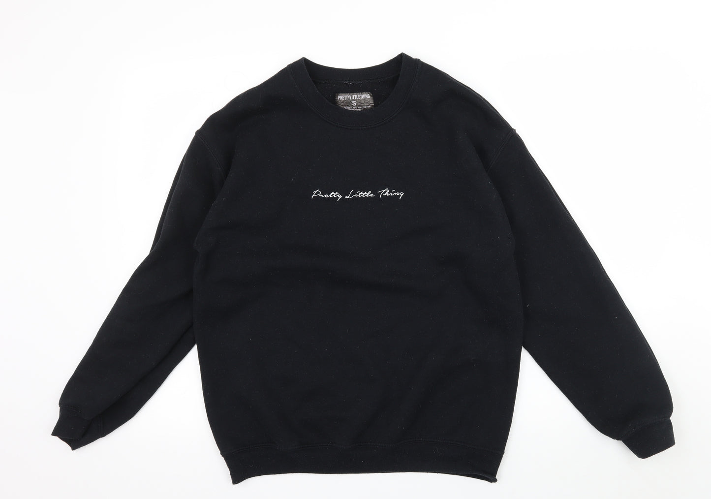 PRETTYLITTLETHING Womens Black  Jersey Pullover Sweatshirt Size S