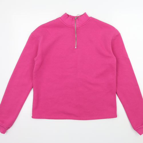 Topshop Womens Pink  Jersey Pullover Sweatshirt Size 6