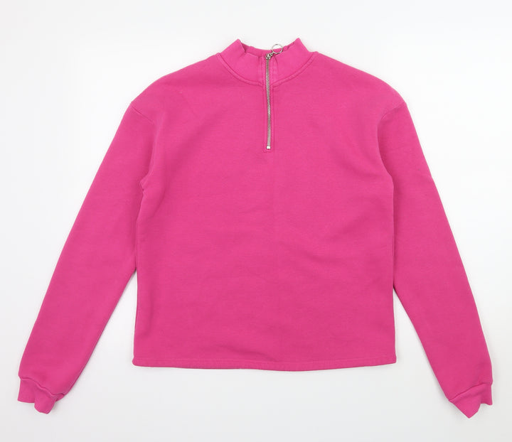 Topshop Womens Pink  Jersey Pullover Sweatshirt Size 6