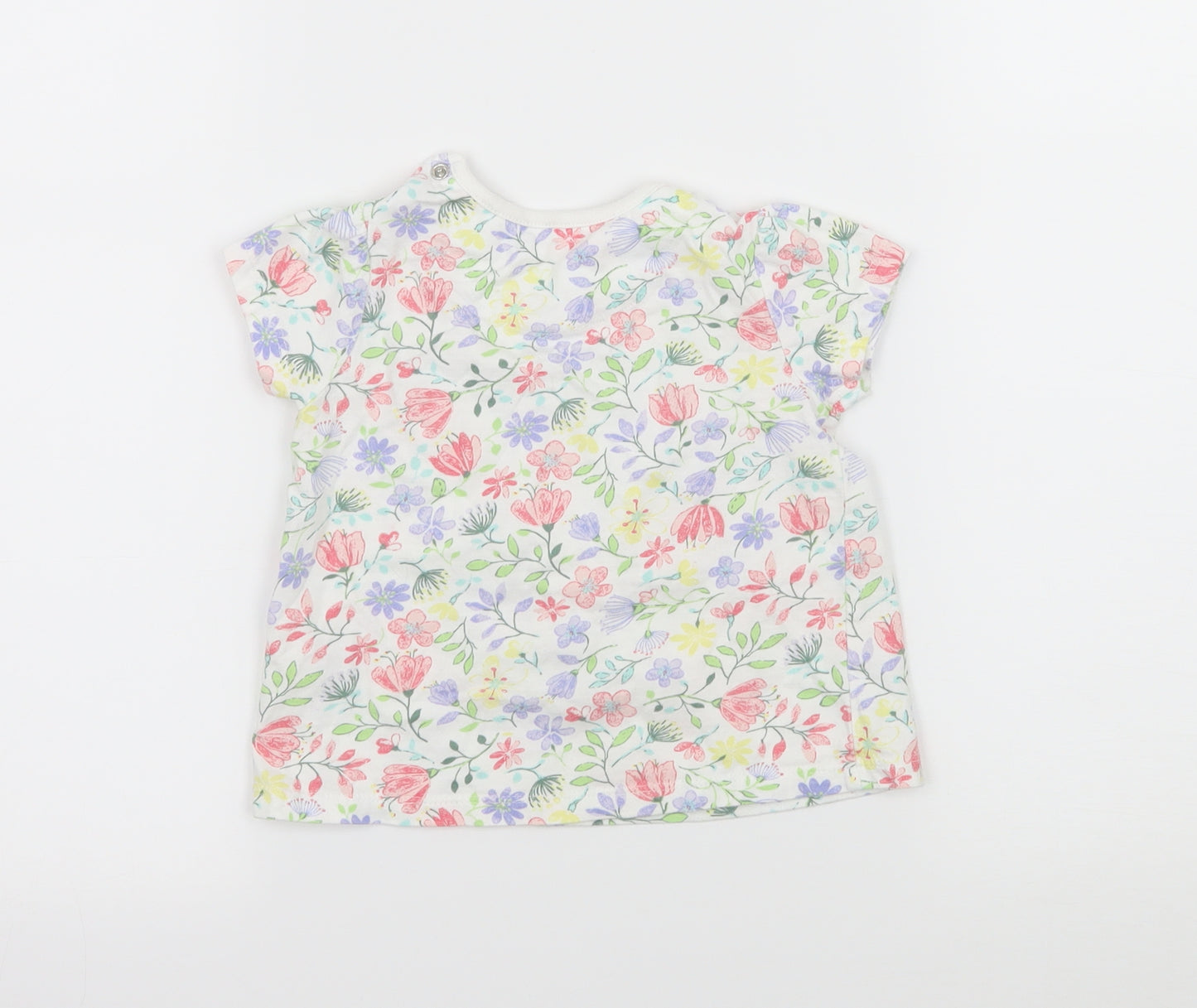 Nutmeg Girls Multicoloured Floral Jersey Basic T-Shirt Size 9-12 Months