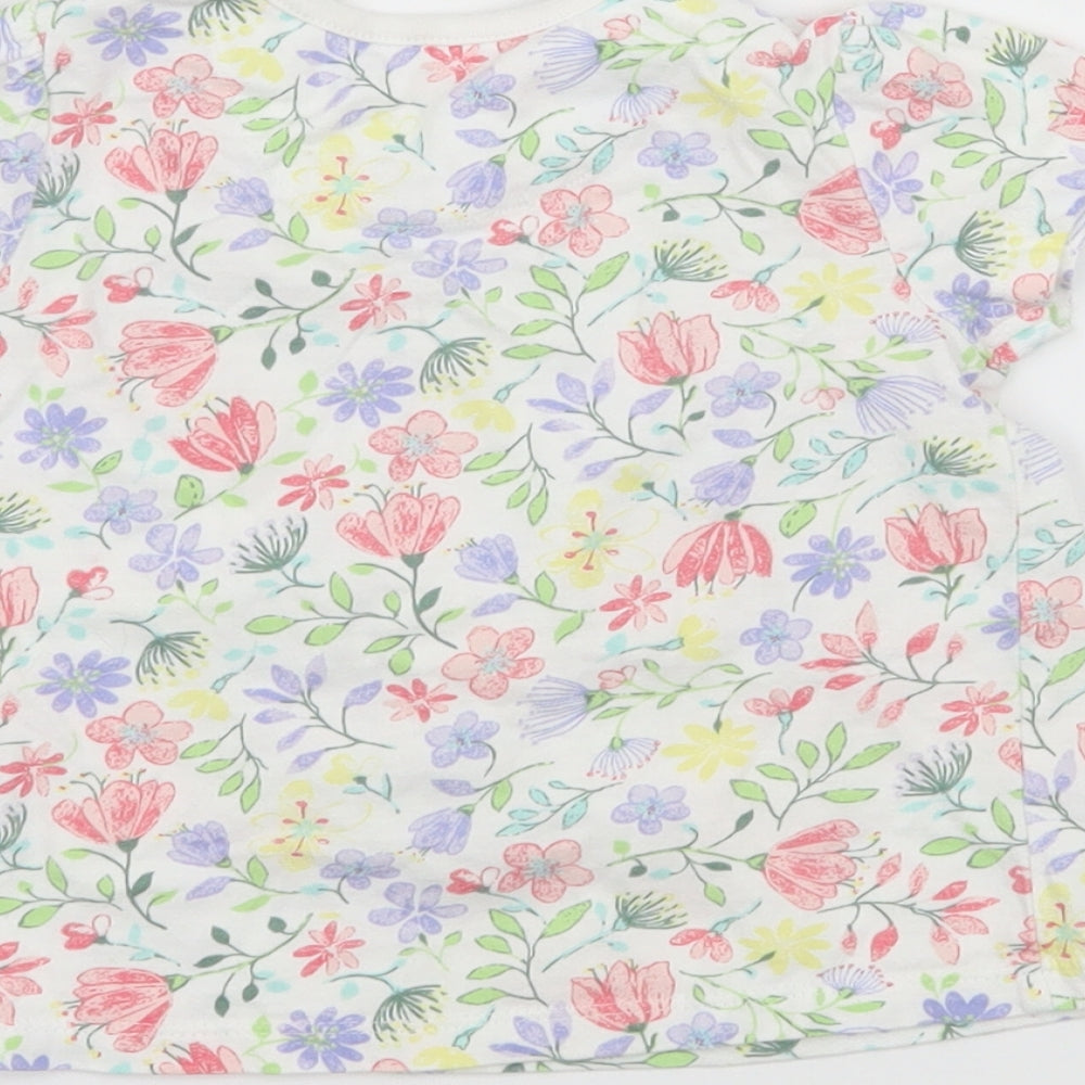 Nutmeg Girls Multicoloured Floral Jersey Basic T-Shirt Size 9-12 Months