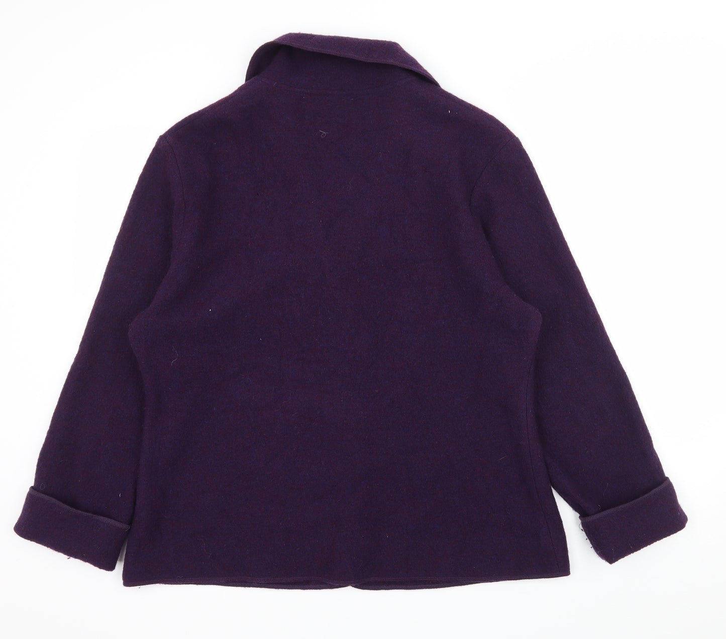 EAST Womens Purple  Knit Jacket Blazer Size 16