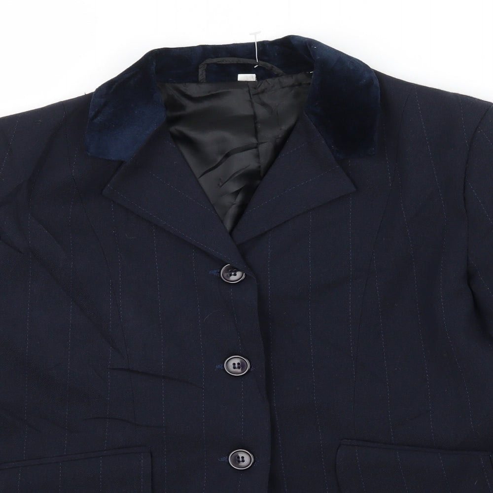 Phoenix Mens Blue Striped  Jacket Suit Jacket Size S