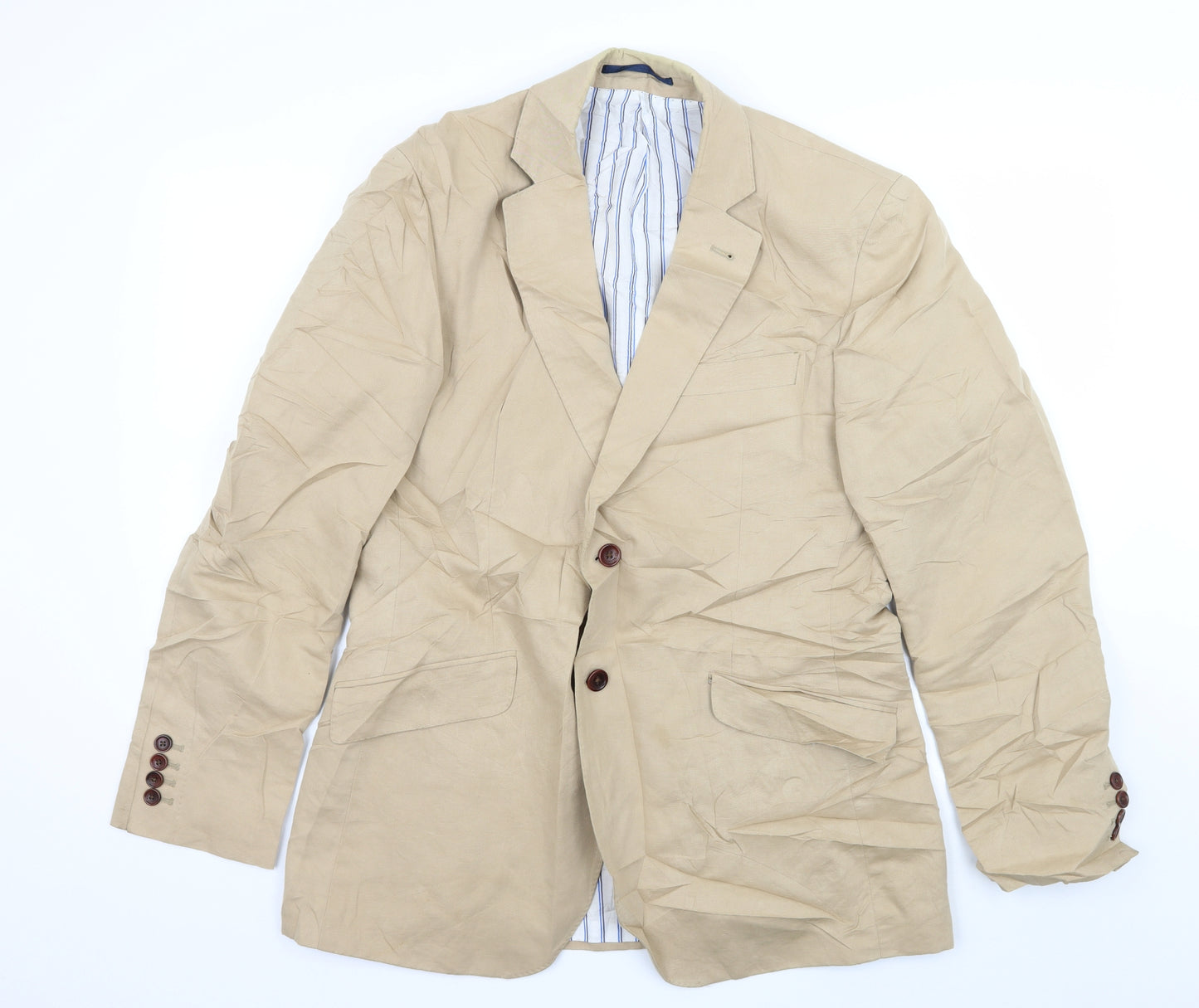 Crew Clothing Mens Beige   Jacket Suit Jacket Size L