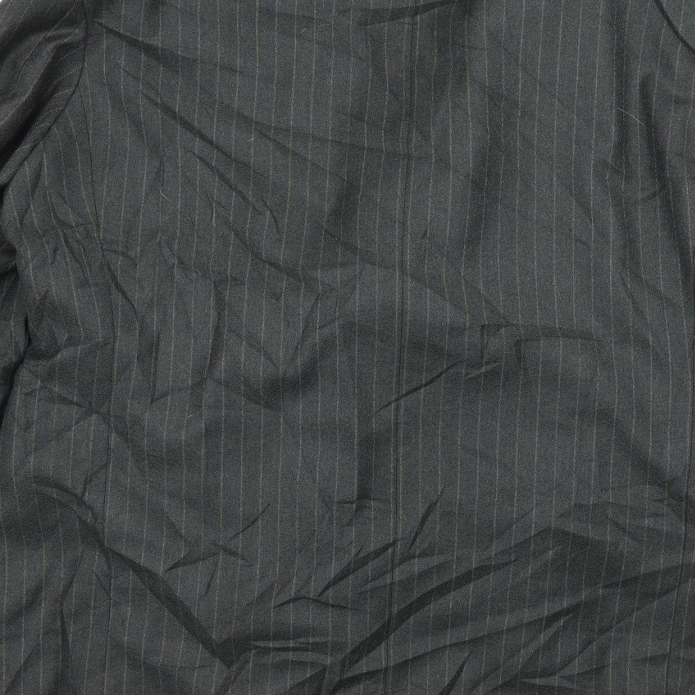 Thank Bird Mens Grey Striped  Jacket Suit Jacket Size XL