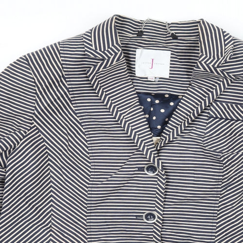 Jasper Conran Womens Blue Striped  Jacket  Size 16