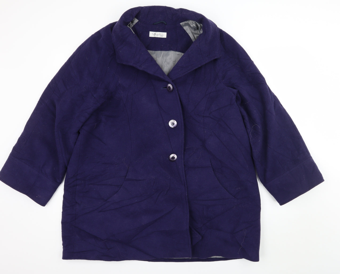 David Nieper Womens Purple   Overcoat Coat Size 20
