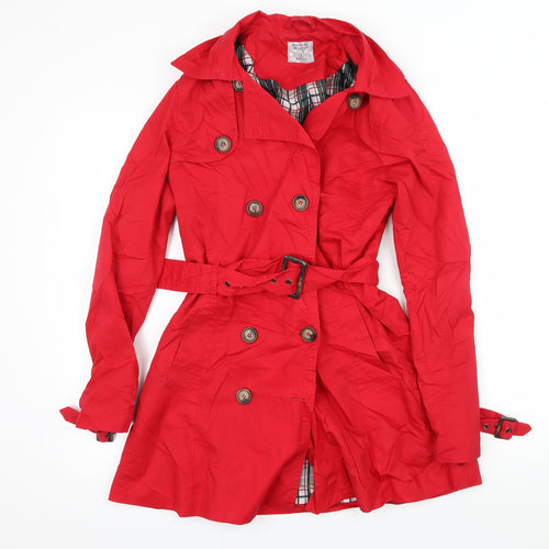 Seven Hill Womens Red   Overcoat Coat Size S