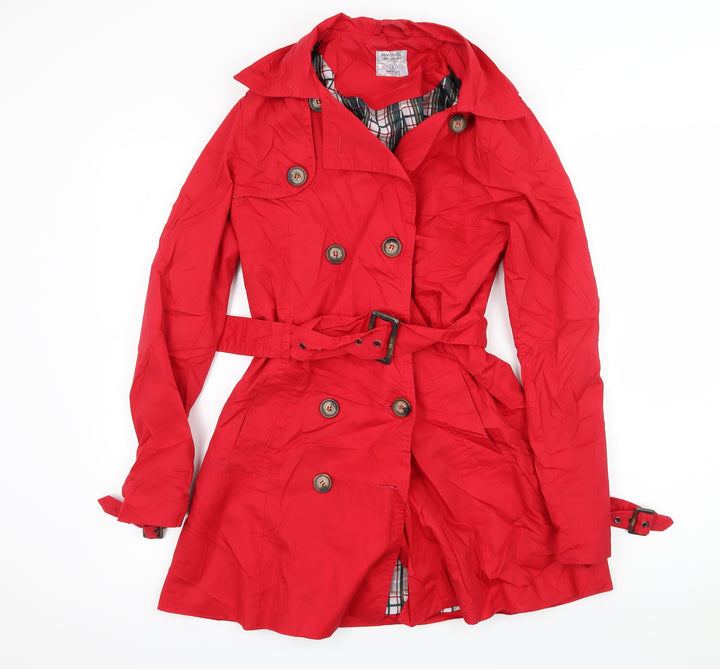 Seven Hill Womens Red Overcoat Coat Size S